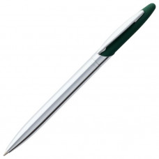 Ручка шариковая Dagger с покрытием SOFT TOUCH, цвет серебристый с зелёным-114_2330562