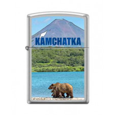 Зажигалка ZIPPO Камчатка с покрытием Satin Chrome, серебристая-114_3620143