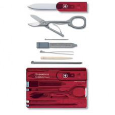 Швейцарская карточка VICTORINOX SwissCard Classic, 10 функций, полупрозрачная красная-114_6060114