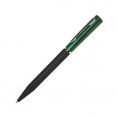 Ручка шариковая M1, пластик, металл, покрытие soft touch, чёрно-зелёная-114_2590139