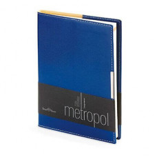 Ежедневник недатированный METROPOL (АР), формат A5, бежевая бумага, цвет синий-114_3080448