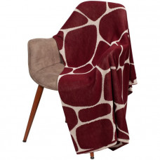 Плед Giraffe, 140х200 см, цвет бежевый с бордовым-114_4240255