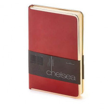 Ежедневник недатированный CHELSEA , формат A5, обрез золото, бежевая бумага, цвет бордовый-114_3080587