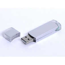 USB-Flash накопитель (флешка) из алюминия с прозрачными пластиковыми вставками, модель 014, объем памяти 128 Gb, цвет серебристый-114_2070037