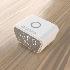 Настольные часы 'Smart Clock' с беспроводным (10W) зарядным устройством, будильником и термометром, цвет белый-114_2630573