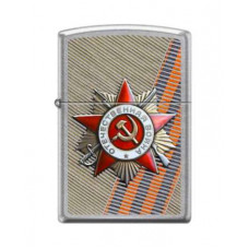 Зажигалка ZIPPO День победы с покрытием, серебристая-114_3620145