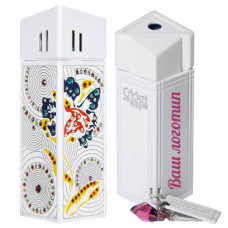Зажигалка 'CRICKET Premium Paris' газовая, инкрустирована кристаллами Swarovski, модель Bollywood 1, цвет белый-114_3620119