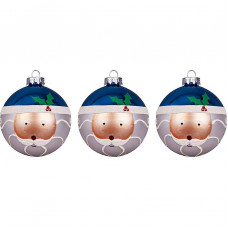 Набор из 3 украшений 'Дед Мороз' Mister Christmas, цвет синий с белым-114_2830396