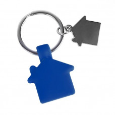 Брелок HOME, с покрытием SOFT TOUCH, синий-114_3840174