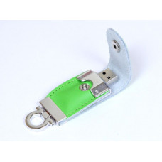 Флешка-брелок  кожаная 64 Гб. Зеленый, USB2.0-114_1990331
