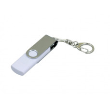 Флешка с поворотным механизмом и Micro USB ис одноцветным металлическим клипом, 16Гб, Белый, USB2.0-114_1940513