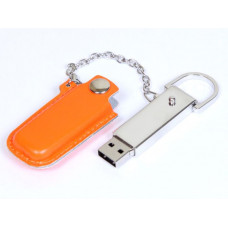Флешка с кожаным чехлом32 Гб. Оранжевый, USB2.0-114_1970592