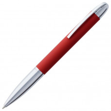 Ручка шариковая Arc с покрытием SOFT TOUCH, цвет серебристый с красным-114_2330574