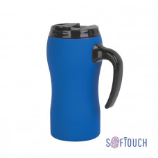 Термокружка 'Атлас', покрытие soft touch, 0,4 л., цвет синий-114_6300782
