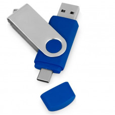 Флешка с покрытием SOFT TOUCH 'Квебек C', интерфейс USB 3.0/USB Type-C, 16 Гб, цвет синий-114_1940400