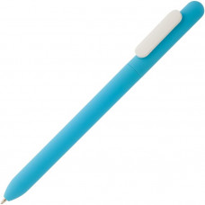 Ручка шариковая Slider с покрытием SOFT TOUCH, голубая с белым-114_2312216