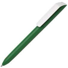 Ручка шариковая FLOW PURE, с покрытием SOFT TOUCH, клип белый, корпус зелёный-114_2670021