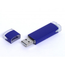 USB-Flash накопитель (флешка) из алюминия с прозрачными пластиковыми вставками, модель 014, объем памяти 128 Gb, цвет синий-114_2070040
