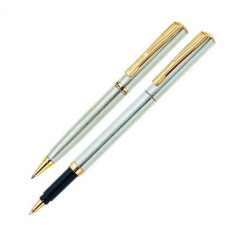 Набор: ручка шариковая и роллер Pierre Cardin PEN and PEN, цвет серебряный с золотом-114_5050023