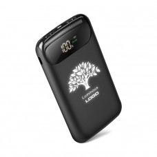 Беспроводное зарядное устройство 'Shine SOFTTOUCH', 8000 mAh с подсветкой логотипа и цифровым индикатором заряда, цвет черный-114_1750111