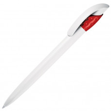 Ручка шариковая, GOLF WHITE, из пластика, цвет белый с красным-114_2311578