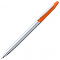 Ручка шариковая Dagger с покрытием SOFT TOUCH, цвет серебристый с оранжевым-114_2330561