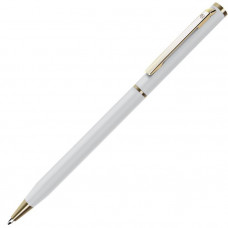 Ручка шариковая SLIM, металл, цвет белый с золотистым-114_2330525