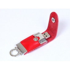 Флешка-брелок  кожаная 64 Гб. Красный, USB2.0-114_1990330