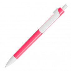 Ручка шариковая FORTE NEON, пластиковая, цвет белый с неоновым розовым-114_2312519