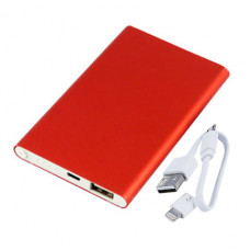 Универсальное зарядное устройство power bank PBM01, ёмкость 4000 mah, цвет красный металлик-114_2150160