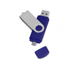 USB/micro USB-флешка на 16 Гб 'Квебек OTG', с покрытием SOFT TOUCH, цвет синий-114_1940396