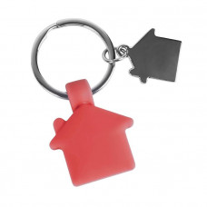 Брелок HOME, с покрытием SOFT TOUCH, красный-114_3840175