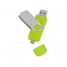 USB/micro USB-флешка на 16 Гб 'Квебек OTG', с покрытием SOFT TOUCH, цвет зелёное яблоко-114_1940395