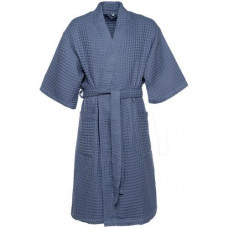 Халат вафельный мужской Boho Kimono, синий-114_3370369