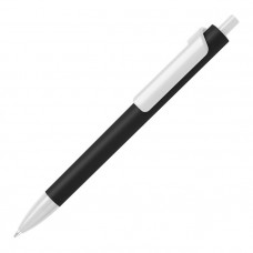Ручка шариковая FORTE SOFT BLACK, с покрытием SOFT TOUCH, цвет чёрный с белым-114_2312503