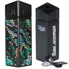 Зажигалка 'CRICKET Premium Paris' газовая, инкрустирована кристаллами Swarovski, модель Manimal 2, цвет чёрный-114_3620124