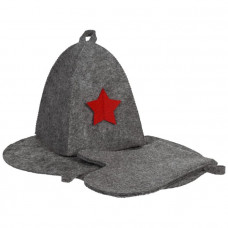 Банный набор General: шапка, рукавица и коврик-114_6070093