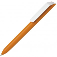 Ручка шариковая FLOW PURE, с покрытием SOFT TOUCH, клип белый, корпус оранжевый-114_2670018