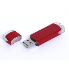 USB-Flash накопитель (флешка) из алюминия с прозрачными пластиковыми вставками, модель 014, объем памяти 128 Gb, цвет красный-114_2070042