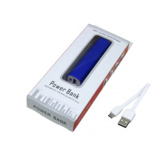 Прямоугольной формы зарядное устройство power bank, синий 2600 mah-114_1750152