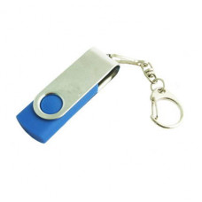 Флешка в металлическом корпусе с пластиковыми вставками, модель 030, 32 Gb, USB2.0, цвет синий-114_1970148