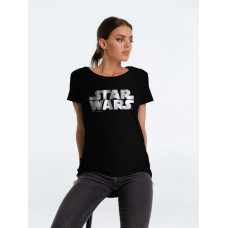 Футболка женская Star Wars Silver, черная с серебристым, S-114_3314182