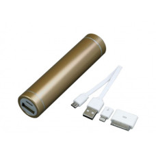 Универсальное зарядное устройство power bank круглой формы, золотой 2600 Mah-114_1750200