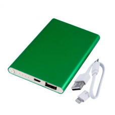 Универсальное зарядное устройство power bank PBM01, ёмкость 4000 mah, цвет зелёный металлик-114_2150159