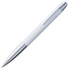 Ручка шариковая Arc с покрытием SOFT TOUCH, цвет серебристый с белым-114_2330573