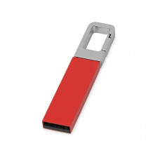 USB-флешка на 16 Гб 'Hook' с карабином, цвет серебристый с красным-114_1940472