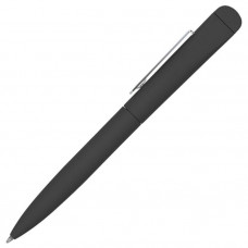 IQ, ручка с флешкой, 8 GB, металл, soft-touch, черная-114_2590150