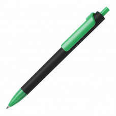Ручка шариковая FORTE SOFT BLACK, с покрытием SOFT TOUCH, цвет чёрный с зелёным-114_2312513