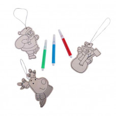 Новогодний набор для раскрашивания X-MAS COLORS: украшения на елку (3 шт) и фломастеры (3 шт)-114_2850342