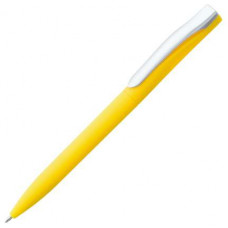 Ручка шариковая Pin, с покрытием SOFT TOUCH, жёлтая-114_2311619